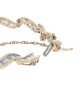 Diamond Curve Link Bracelet in White and Yellow Gold